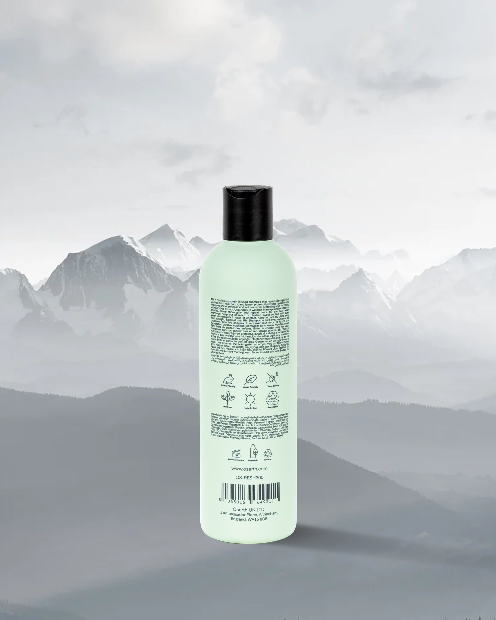 Oserth Restore Collection – Repair and rejuvenate damaged hair with vegan, sustainable products infused with nourishing natural ingredients.